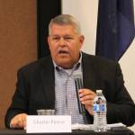 Charlie Pierce speaks during a forum for borough mayoral candidates last month. (Photo by Will Morrow/Peninsula Clarion)