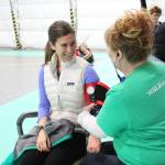Homer resident Jackie Kondak has her blood pressure taken by Meredith Morphew, a registered nurse at South Peninsula Hospital, during Homer&rsquo;s inaugural Walk with a Doc event Saturday, Oct. 7, 2017 at the newly completed South Peninsula Athletic and Recreation Center in Homer, Alaska. (Photo by Megan Pacer/Homer News)
