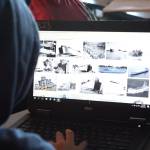 A student uses the Internet to research naval ships during a special lesson taught by retired McNeil Canyon teacher Bill Noomah on Thursday, Oct. 19, 2017 to a fifth grade class at West Homer Elementary School in Homer, Alaska. Noomah created the investigation lesson as a way to teach students about Veterans Day and how to primary sources based on a collection from the Library of Congress. (Photo by Megan Pacer/Homer News)