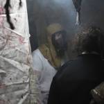 A group of young girls make their way cautiously through the U.S. Coast Guard Cutter Hickory during the annual Haunted Hickory event Thursday, Oct. 26, 2017 in Homer, Alaska. Hundreds of residents young and old line up to have the living daylights scared out of them by the Hickory crew and their families, who spend nearly two full days decking out the ship. (Photo by Megan Pacer/Homer News)