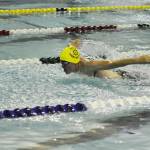 Senior Griffin Downey swims the fly leg of the boys individual medley at the Region III Swimming and Diving Championships held Friday and Saturday, Oct. 27-28, 2017 in Palmer, Alaska. The Homer Mariner girls took fourth overall. (Photo submitted)