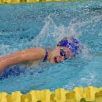 Homer&rsquo;s Madison Story races in the girls 200-yard Individual Medley Saturday, Nov. 4, 2017 at the ASAA First National Bank State Swimming & Diving Championships at the Bartlett High pool in Anchorage, Alaska. (Photo by Joey Klecka/Peninsula Clarion)