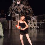 Ireland Styvar as Little Clara rehearses a scene at the Mariner Theatre Friday, Nov. 24, 2017 in Homer, Alaska for the Nutcracker Ballet. (Photo by Michael Armstrong, Homer News)
