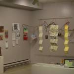 Some of the mail art in the Root show at the Pratt Museum. (Photo by Michael Armstrong, Homer News)