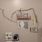 Some of the mail art in the Root show at the Pratt Museum. (Photo by Michael Armstrong, Homer News)