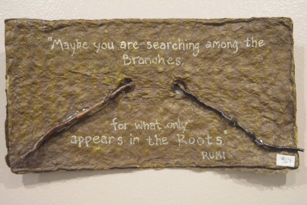 A mail art piece by Lynn Marie Naden. (Photo by Michael Armstrong, Homer News)