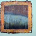 Kathy Smith&rsquo;s mail art piece, &ldquo;Roots, Bones and Blood.&rdquo; (Photo by Michael Armstrong, Homer News)