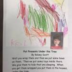 This holiday instruction made by Kelsey Scott is part of an 18-page &ldquo;How to Get Ready for the Holidays&rdquo; book created by the students of Jennifer Reinhart&rsquo;s kindergarten class. (Photo courtesy Jennifer Reinhart)