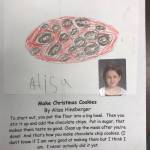 This holiday instruction made by Alisa Hinsberger is part of an 18-page &ldquo;How to Get Ready for the Holidays&rdquo; book created by the students of Jennifer Reinhart&rsquo;s kindergarten class. (Photo courtesy Jennifer Reinhart)