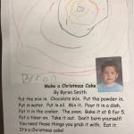 This holiday instruction made by Byron Smith is part of an 18-page &ldquo;How to Get Ready for the Holidays&rdquo; book created by the students of Jennifer Reinhart&rsquo;s kindergarten class. (Photo courtesy Jennifer Reinhart)