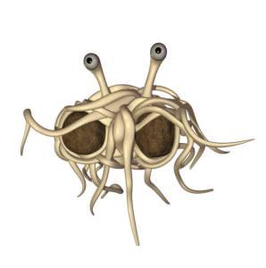 This image from the Church of the Flying Spaghetti Monster website depicts the church&rsquo;s deity. (Photo by Church of the Flying Spaghetti Monster, www.venganza.org)