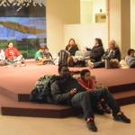 Absulair Salam, his daughter Mina, and their pets wait inside during Homer High School during the tsunami evacuation. About 40 people and four dogs and two cats waited inside, with another 50 vehicles parked in the lot. (Photo by Michael Armstrong, Homer News)
