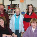 Anchor Point Library Board members are, from left to right, Deanna Thomas, Bob Craig, Lora Craig, Adriane Appelhanz, Mary Perry. Anchor Point Public Library board members met on Jan. 6, 2018 to begin planning this year&rsquo;s Cabin Fever Variety Show in Anchor Point, Alaska. (Photo by Delcenia Cosman)