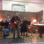 From left to right to are Melanie Firth, Aspen Firth, Silas Firth, Aurora Firth, Sarah Firth. Members of the Firth family perform instrumental and vocal music at the 2016 Cabin Fever Variety Show at Chapman School in Anchor Point, Alaska. (Photo courtesy of Sarah Firth)
