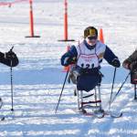 Angelica Haakenson (middle) takes off with a group of competitors Friday afternoon in the Kenai Klassic races at the Tsalteshi Trails in Soldotna. (Photo by Joey Klecka/Peninsula Clarion)