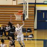 Homer senior Charles Rohr takes a shot during the varsity basketball team&rsquo;s game against Soldotna High School on Tuesday, Jan. 30, 2018 at the Alice Witte Gymnasium in Homer, Alaska. The Stars defeated the Mariners 53-43. (Photo by Megan Pacer/Homer News)