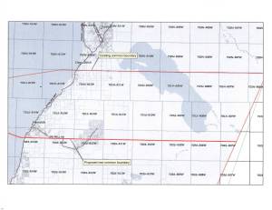 This map shows the proposed boundary change of the Central Peninsula Hospital Service Area from the Clam Gulch Tower north to Oil Well Road south. (Map by Kenai Peninsula Borough)
