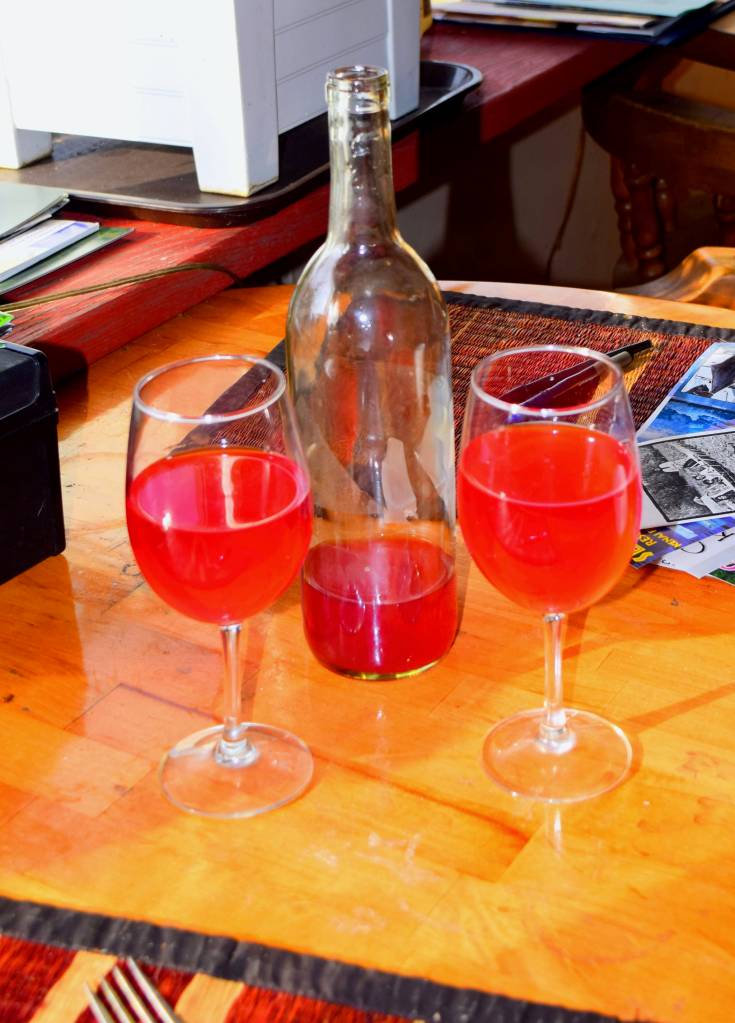 Birch syrup mixed with raspberry juice makes a wine. (Photo by Jennifer Tarnacki)