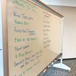 Photo by Elizabeth Earl/Peninsula Clarion A white board displays ideas for attracting tourists to farms brainstormed by a group of farm operators, local food enthusiasts and restauranteurs at a presentation and workshop on agritourism by Alaska Farm Tours owner Margaret Adsit at the Donald E. Gilman Kenai River Center on Thursday, April 19 in Soldotna.