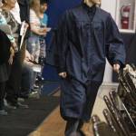 Ninilchik School graduate Nathanael Corey walks into his graduation ceremony Monday, May 21, 2018 at the school in Ninilchik, Alaska. Corey has enlisted in the U.S. Military as a fire support specialist. (Photo by Megan Pacer/Homer News)