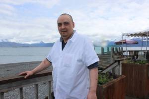 In a year&rsquo;s time, Sung Linder, 42, has worked his way from dishwasher to prep cook at Land&rsquo;s End Resort. As a client of South Peninsula Behavioral Health Services, Linder&rsquo;s employment search was supported by SPBHS&rsquo;s IPS, Individual Placement and Support, program. (Photo by McKibben Jackinsky)