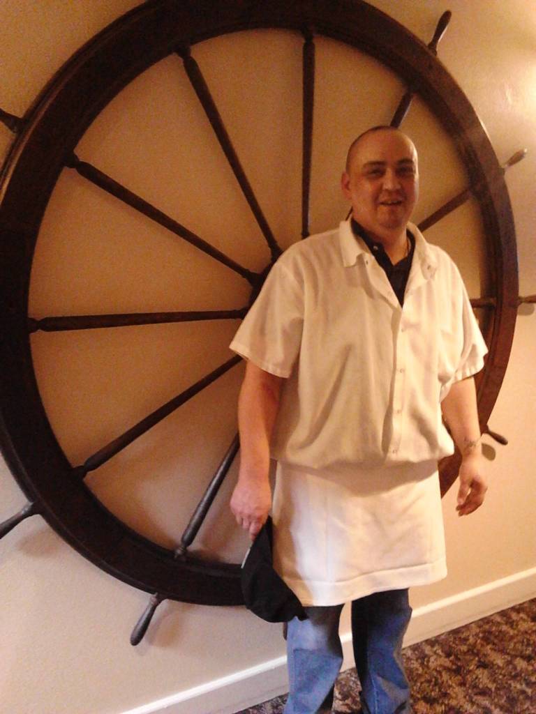 In a year&rsquo;s time, Sung Linder, 42, has worked his way from dishwasher to prep cook at Land&rsquo;s End Resort. As a client of South Peninsula Behavioral Health Services, Linder&rsquo;s employment search was supported by SPBHS&rsquo;s IPS, Individual Placement and Support, program. (Photo by Lea Miller, Land&rsquo;s End Resort )