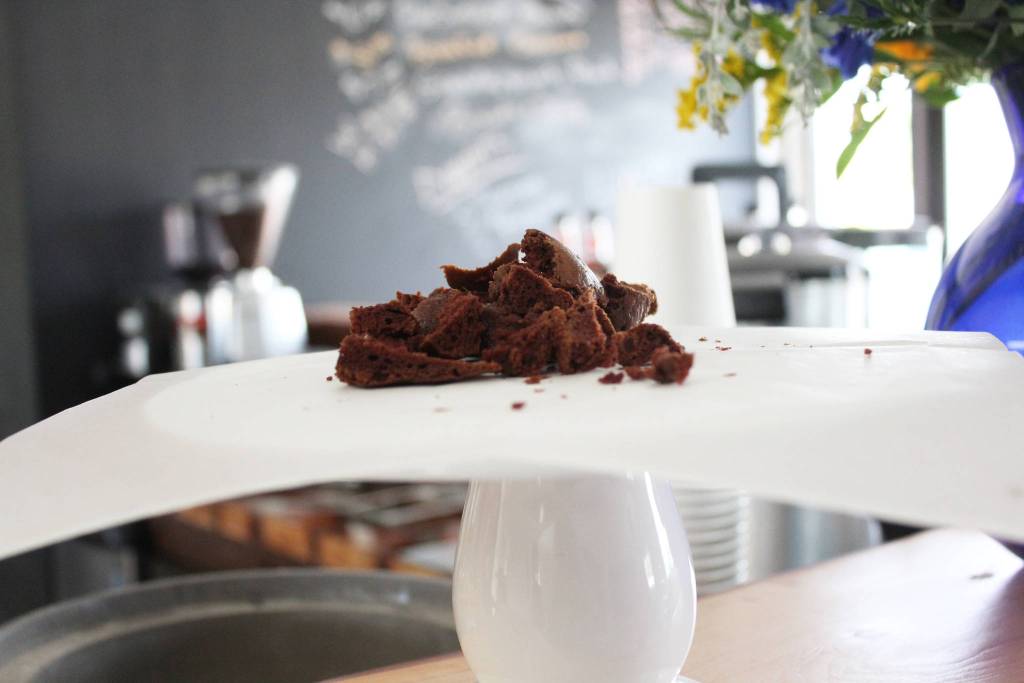 Samples of a brownie treat rest on a display stand Tuesday, June 12, 2018 at Blue Sunshine Bakery and Cafe in Homer, Alaska. The bakery is one of several new businesses opening up in Homer. (Photo by Megan Pacer/Homer News)