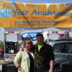 Photo by Delcenia Cosman Owner Elaine Griner and her husband Dale celebrate Thurmond&rsquo;s Far West Auto&rsquo;s fourth anniversary and Customer Appreciation Day on Saturday, June 9 in Anchor Point.