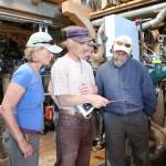 Artist Jeff Dean explains his process and work to visitors at his farm and art studio Friday, July 6, 2018 off East End Road near Homer, Alaska. (Photo by Megan Pacer/Homer News)