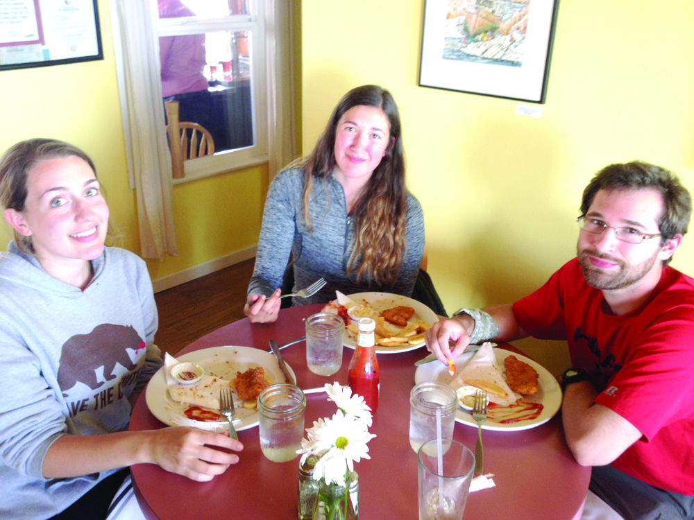 Alexandra Guilford, Hannah Jewess and Bryan Goldstein, halibut consumers.