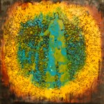 “Beachhead,” a photo-transfer encaustic by Therese Stokes Falldorf using an image by Dennis Falldorf.