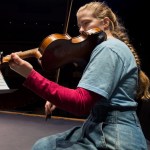 Violinist Aurora Firth at rehearsal.-Photo by Sue Biggs