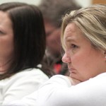Sarah Frostad-Hudkings, left, and Amber Every, commercial setnet fishers, watch the Alaska Board of Fisheries deliberate a proposal to raise the escapement goal for Kenai River king salmon — a proposition that could mean reduced fishing time and thousands of dollars in loss of revenue for the setnetters. The proposal was passed Monday and then reconsidered and rescinded Tuesday morning.-Photo by Rashah McChesney/Morris News Service - Alaska
