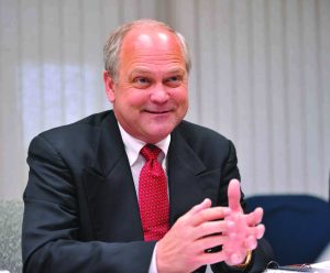 Buccaneer Energy CEO Curtis Benson, seen during a June visit to the Alaska Journal of Commerce office in Anchorage, initially thought making a move to Alaska was “nuts,” but now the Houston-based company is arguably now the most aggressive explorer in