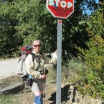 Christina Whiting poses by a “Don’t Stop Walking” sign during her adventure on the El Camino de Santiago.-Photo by Christina Whiting