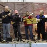 Ukulele musicians from the southern Kenai Peninsula entertain at last year’s Cabin Fever Variety Show, a fundraiser for the Anchor Point Public Library.