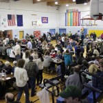 A fundraiser for Angelica Haakenson and her family held Sunday at Chapman School gym drew a crowd of more than 500 people.-Photo by McKibben Jackinsky, Homer News