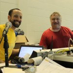 Paul Story and Quinten Arndt record race results.-Photo by McKibben Jackinsky, Homer News