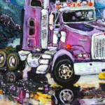 Marjorie Scholl’s “Heavy Metal” paintings range from trucks to boats.-Photo provided