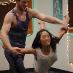 Jazzline director Jocelyn Shiro, right, rehearses a duet with Wil Roedl.-Photo by Michael Armstrong, Homer News