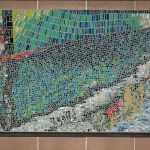 Anchorage artist Sheila Wyne’s mural, “Danny J,” is installed at the End of the Road Park restroom near Land’s End. She also has art at the Deep Water Dock bathrooms.-Photo by Michael Armstrong, Homer News