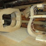 Guitar frames stand ready to be assembled.-Sarah Richardson