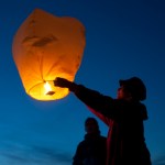 A sky lantern begins its ascent.-Photo by Heather Ericson, special to the Homer News