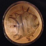 Ted Heuer’s wooden bowl, above, is one of the works at the Ptarmigan Arts Scholarship Auction show.