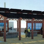 One idea for the Boat House would have a roof that mimics the ribs of a boat.