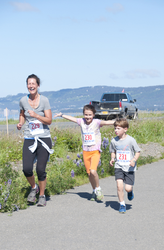 Peggy Leonard dresses up for the festivities of the Homer Spit Run on Saturday. -Photo by Heather Ericson