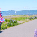 Molly Mitchell is the first female to cross the finish line with a time of 40:51.-Photo by Heather Ericson