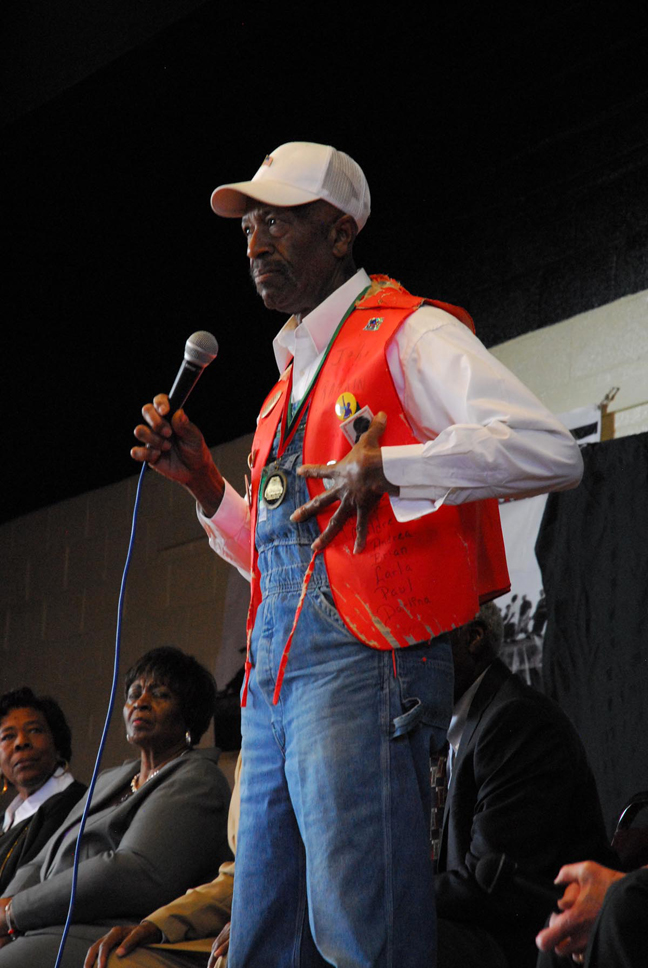 John Rankin, one of many little known Foot Soldiers of the civil rights movement in Selma, shares his story.  On Monday, he set out to complete the Selma to Montgomery march for the seventh time.-Photo by Katie Gavenus