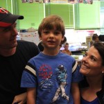 Aidan Cooney finds his place in kindergarten teacher Dina Marion’s Paul Banks classroom.