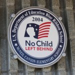 A plaque at McNeil Canyon Elementary School proclaims the school a 2004 No Child Left Behind Blue Ribbon school.